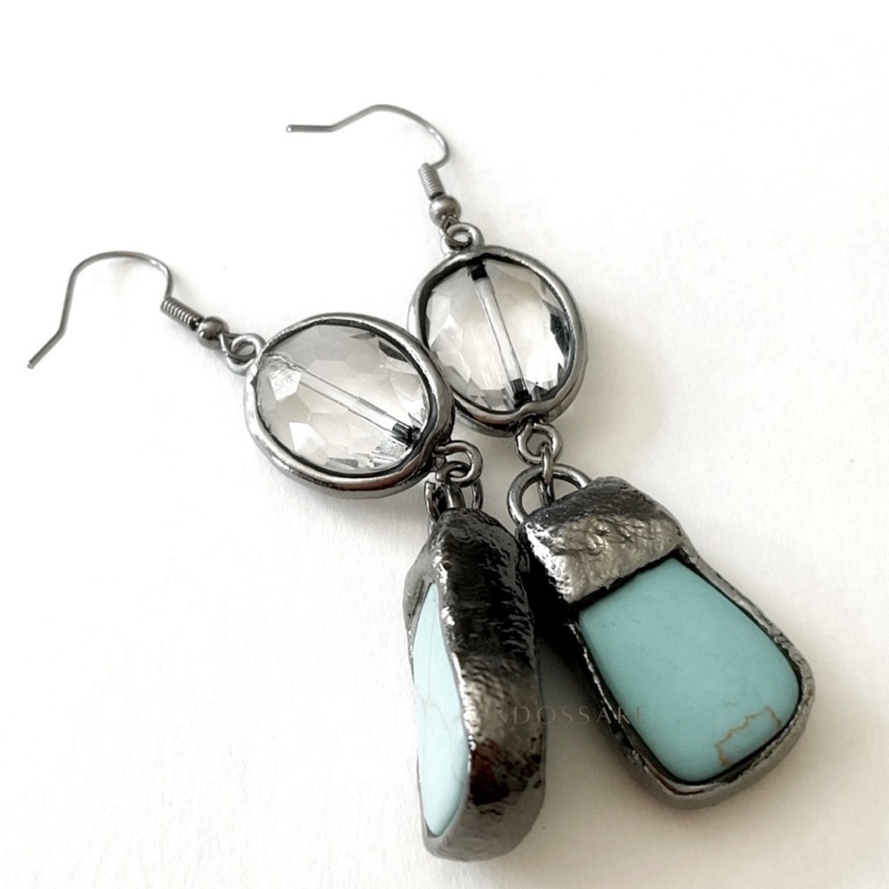 Jade Lariat fishhook style earrings. - Picture 2 of 3
